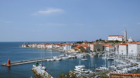 Harbor town of Piran on the Adriatic coast