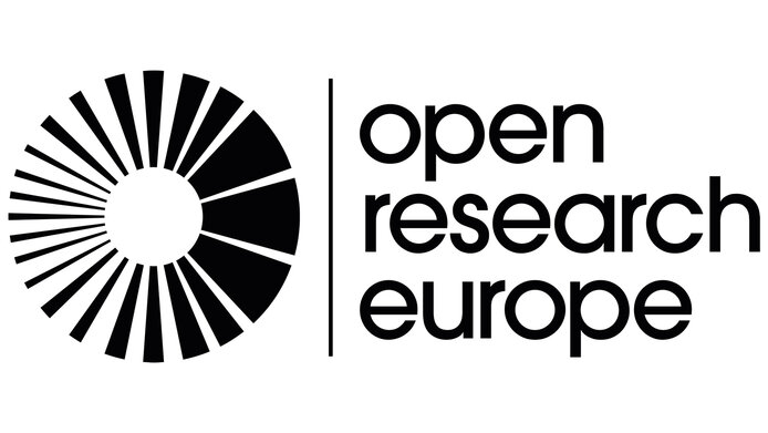 Schwarzweißes Logo von Open Research Europe