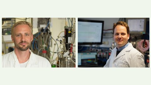 Left: Oliver Spadiut, Professor of Bioprocess Engineering at TU Wien, develops cultivation strategies for cell therapies against cancer and other diseases. Right: Valentin von Werz, doctoral student in Spadiut's research group and significantly involved in the research project.