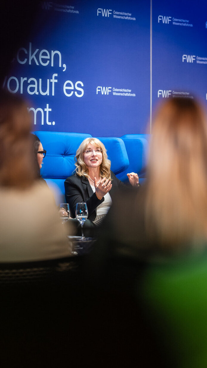 Fokus auf Bettina Fuhrmann im Panel