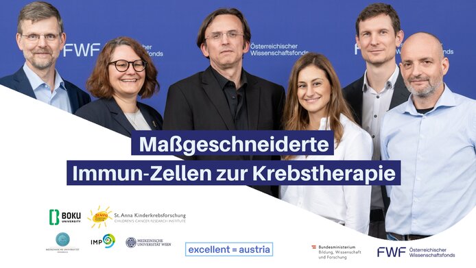 Die Konsortiumsmitglieder (von links nach rechts) Johannes B. Huppa, Sabine Taschner-Mandl, Johannes Zuber, Anna Christina Obenauf, Michael Traxlmayr, Dietmar Rieder