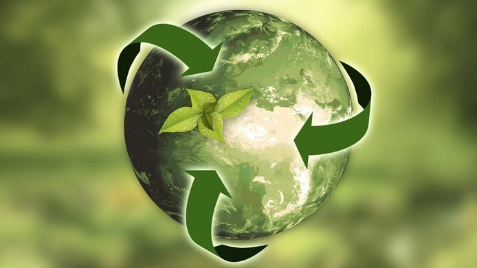 Green globe with three arrows