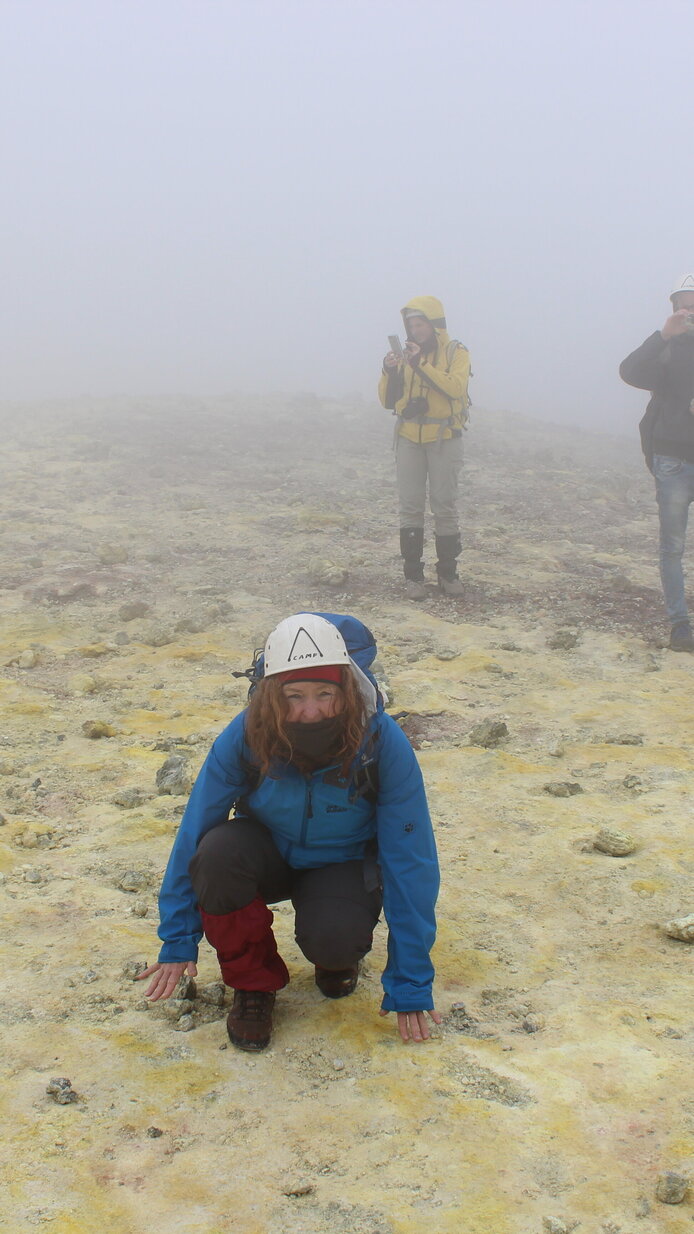 Christa Schleper on a volcano