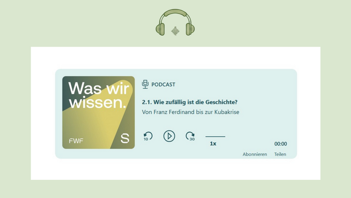 Visual zum FWF-scilog-Podcast &bdquo;Was wir wissen&ldquo;-Talks Staffel 2