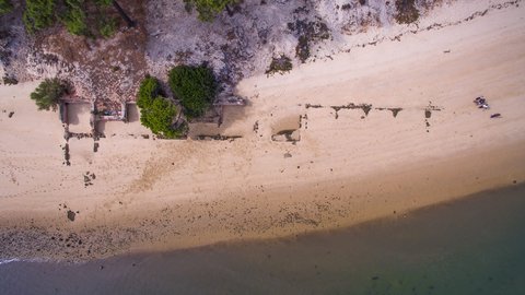 Aerial view of the archaeological site of Tróia (Portugal)