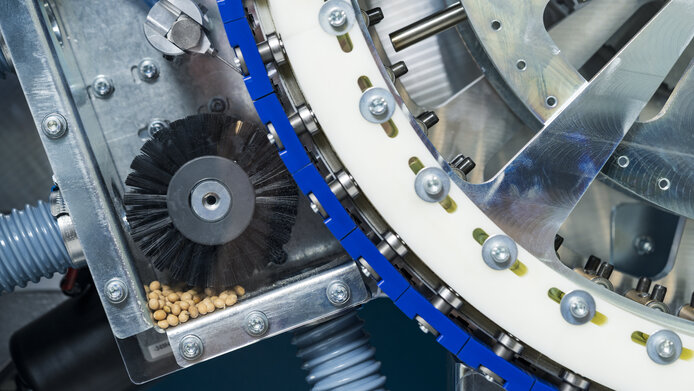 Close-up of a machine for insertion